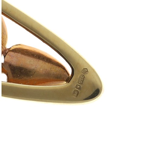 59 - Clogau Welsh Gold 18ct diamond set pendant, upon a slender 18ct chain, the pendant 39mm long, 9.9gm,... 