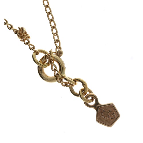 59 - Clogau Welsh Gold 18ct diamond set pendant, upon a slender 18ct chain, the pendant 39mm long, 9.9gm,... 