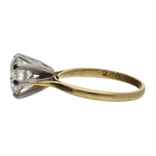 150 - Good 18ct and platinum solitaire diamond ring, round brilliant-cut, 1.89ct approx, clarity VS2/SI1, ... 