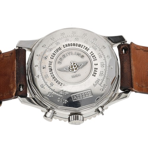 30 - Breitling Navitimer Chronometre Chronograph stainless steel gentleman's wristwatch, reference no. A2... 