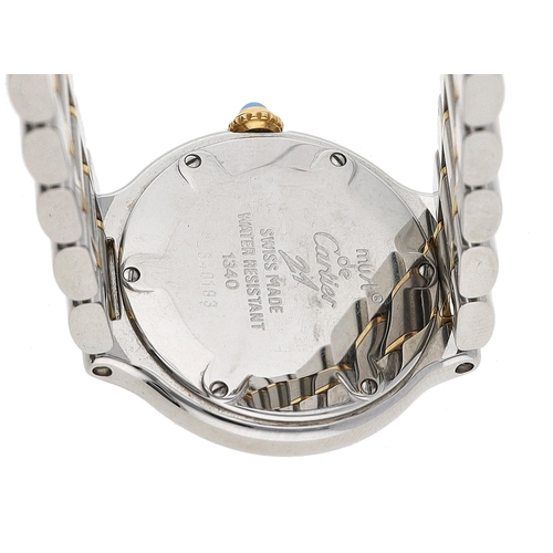 1 - Must De Cartier 21 bicolour lady's wristwatch, reference no. 1340, serial no. PL340xxx, silvered dia... 
