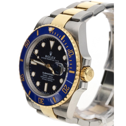 11 - Rolex Oyster Perpetual Date Submariner stainless steel and gold gentleman's wristwatch, reference no... 