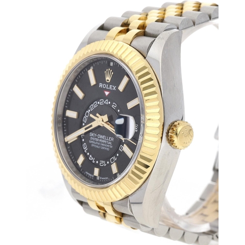 12 - Rolex Oyster Perpetual Sky-Dweller stainless steel and gold gentleman's wristwatch, reference no. 33... 