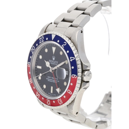 16 - Rolex Oyster Perpetual Date GMT-Master stainless steel gentleman's wristwatch, reference no. 16700, ... 