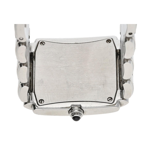 23 - Patek Philippe Twenty-4 stainless steel lady's wristwatch, blue dial with diamond markers, diamond s... 