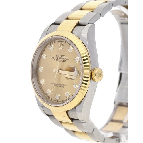 7 - Rolex Oyster Perpetual Datejust 36 stainless steel and gold gentleman's wristwatch, reference no. 12... 