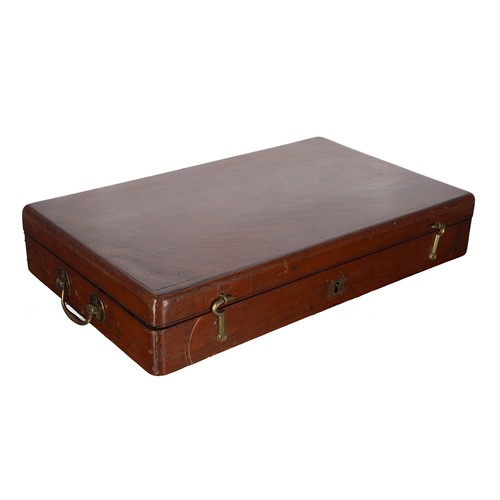 601 - Cased pair of mid 19th century French Officers' percussion pistols, having rifled octagonal flared b... 