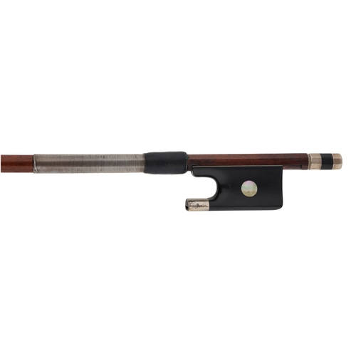 23 - PRIVATE COLLECTION - Nickel-silver Vuillaume Model violoncello bow, the stick round, the ebony frog ... 
