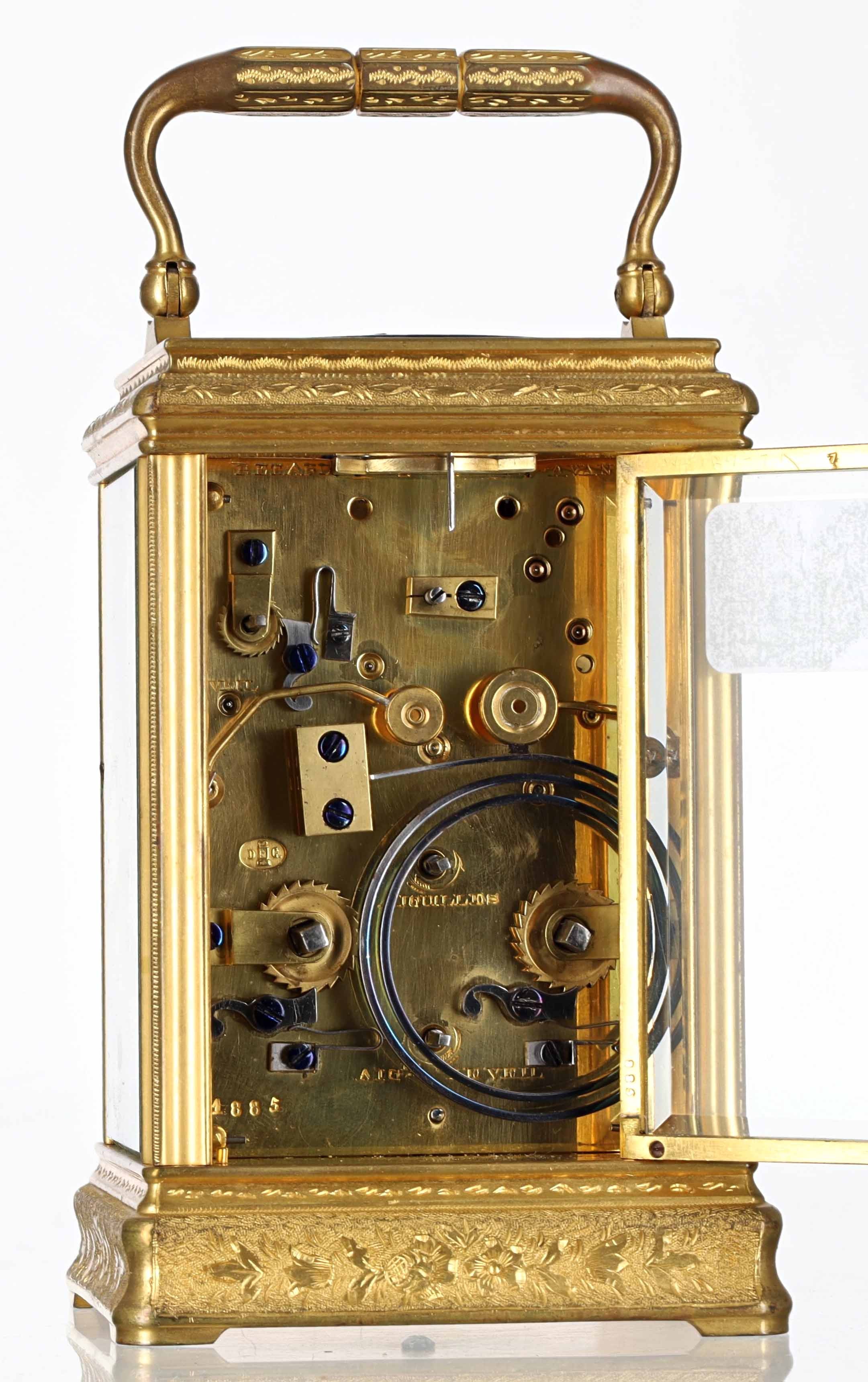Fine French Drocourt repeater carriage clock with alarm, the movement ...