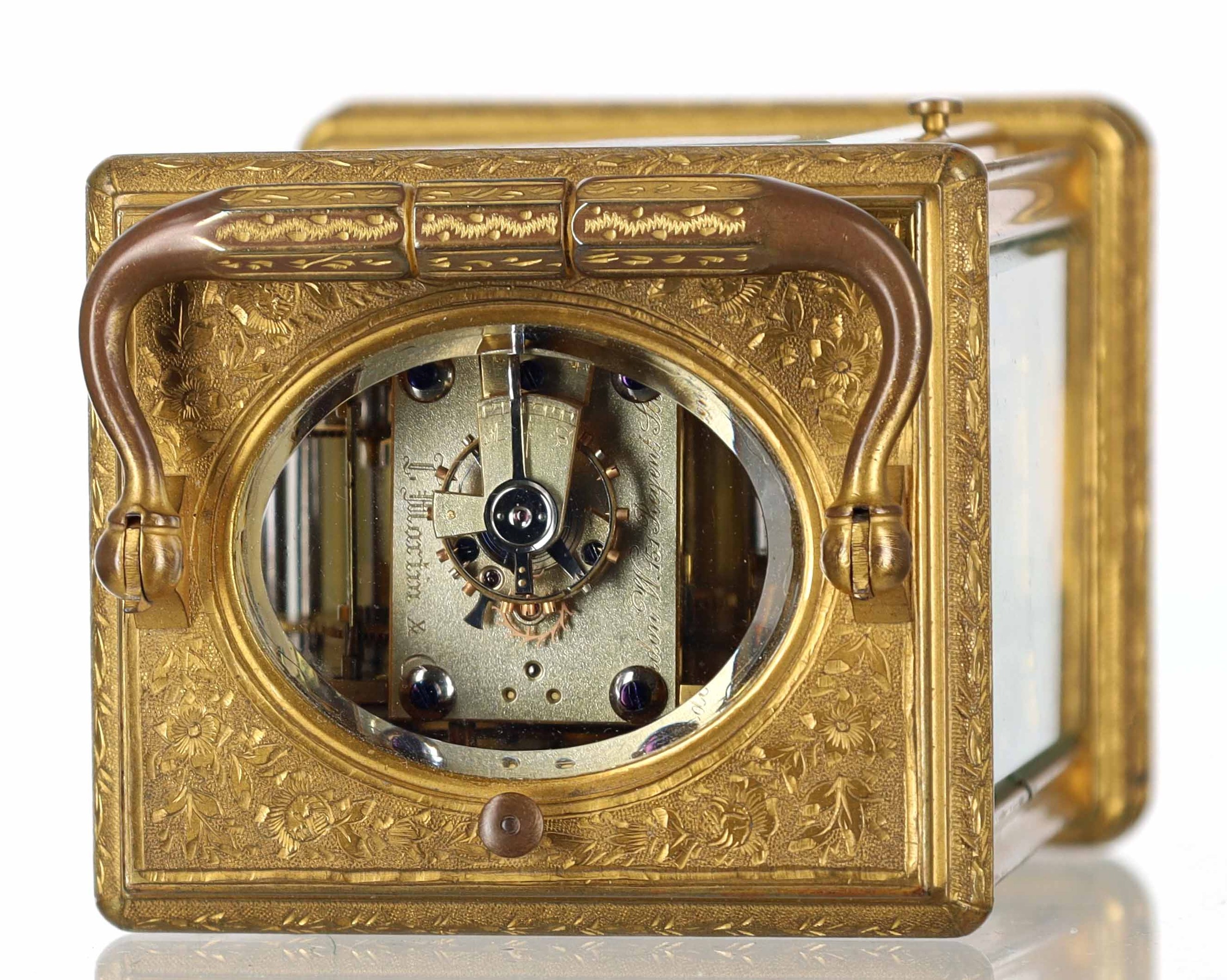 Fine French Drocourt repeater carriage clock with alarm, the movement ...