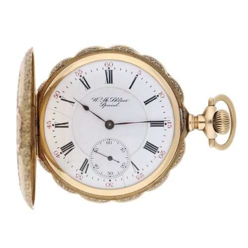 205 - Hamilton Watch Co. 'W.M. Shlaes Special' 14ct lever hunter pocket watch, serial no. 806414, circa 19... 