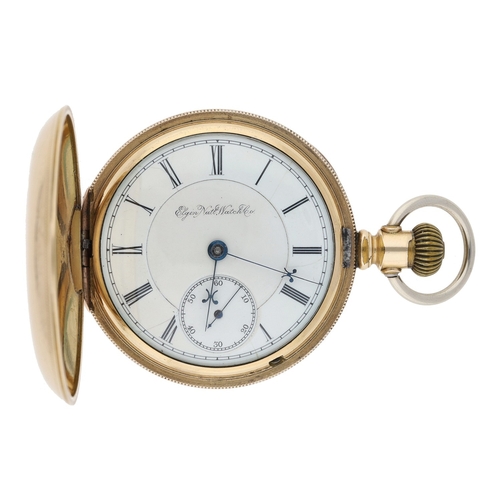 202 - Elgin National Watch Co. 'B.W. Raymond' gold plated lever set hunter pocket watch, serial no. 300544... 