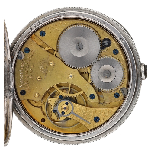 203 - American Waltham 'SOL' silver lever pocket watch, serial no. 10263274, circa 1901, signed movement w... 