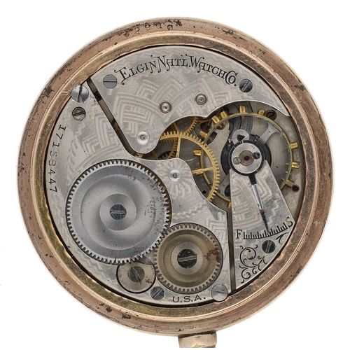 204 - Elgin National Watch Co. gold plated lever pocket watch, serial no. 17158447, circa 1912, signed mov... 