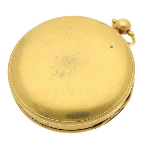 219 - Early 19th century French gilt metal verge pocket watch, signed fusee movement, no. 1972, with three... 