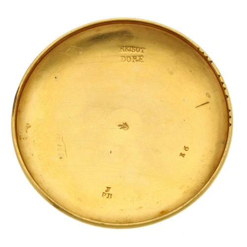 219 - Early 19th century French gilt metal verge pocket watch, signed fusee movement, no. 1972, with three... 
