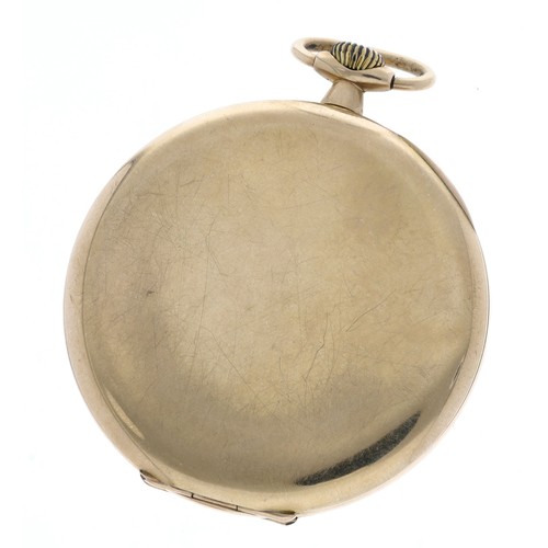 225 - Swiss 9ct dress pocket watch, import hallmarks Glasgow 1930, unsigned movement with compensated bala... 
