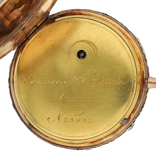 235 - Vacheron & Constatin, A Geneve - attractive triple colour gold quarter repeating pocket watch, n... 