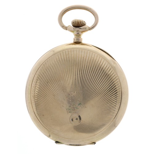 240 - French 14ct lever hunter pocket watch, unsigned gilt frosted movement with compensated balance and r... 