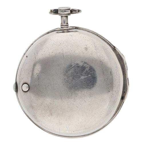 214 - Patrv, London - 18th century silver verge pair cased pocket watch, London 1773, signed fusee movemen... 
