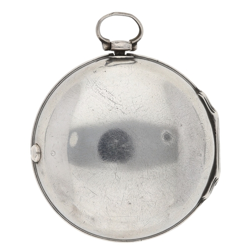 232 - John Ward, London - George II silver verge pair cased pocket watch, London 1754, the fusee movement ... 