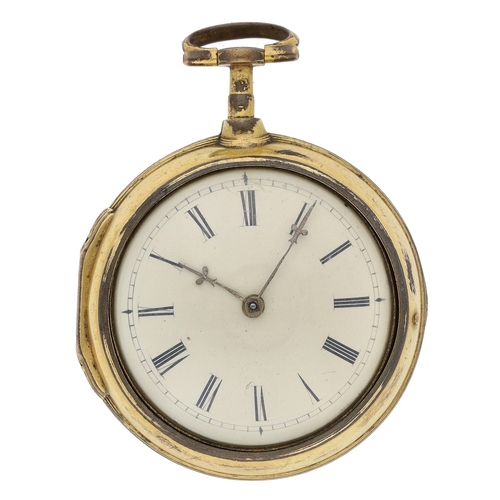 243 - Andrew Reed, London - 18th century gilt metal pair cased verge pocket watch, signed fusee movement, ... 