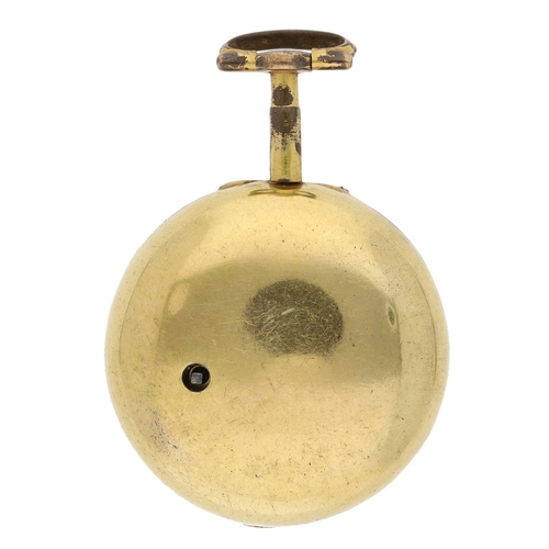 243 - Andrew Reed, London - 18th century gilt metal pair cased verge pocket watch, signed fusee movement, ... 