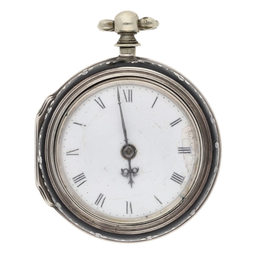 244 - William Burton, London - George III verge pair cased pocket watch, London 1763, the fusee movement s... 