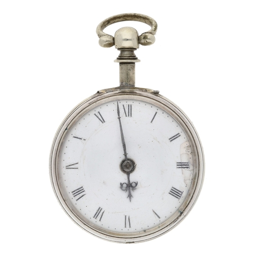 244 - William Burton, London - George III verge pair cased pocket watch, London 1763, the fusee movement s... 