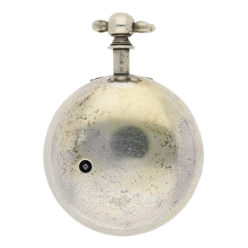 244 - William Burton, London - George III verge pair cased pocket watch, London 1763, the fusee movement s... 