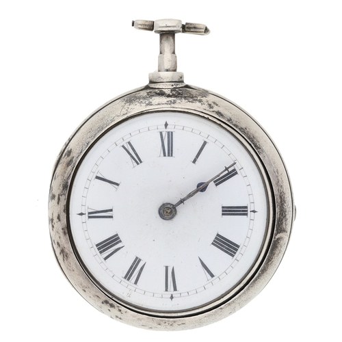 248 - William Chapman, London - George III silver verge pair cased pocket watch, London 1788, the fusee mo... 