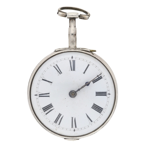 248 - William Chapman, London - George III silver verge pair cased pocket watch, London 1788, the fusee mo... 