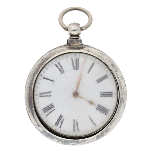 249 - A. Douglas, London - George III silver verge pair cased pocket watch, London 1818, signed fusee move... 