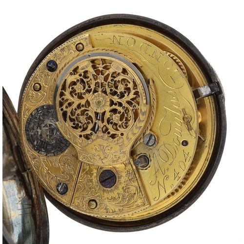 249 - A. Douglas, London - George III silver verge pair cased pocket watch, London 1818, signed fusee move... 