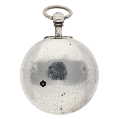 249 - A. Douglas, London - George III silver verge pair cased pocket watch, London 1818, signed fusee move... 