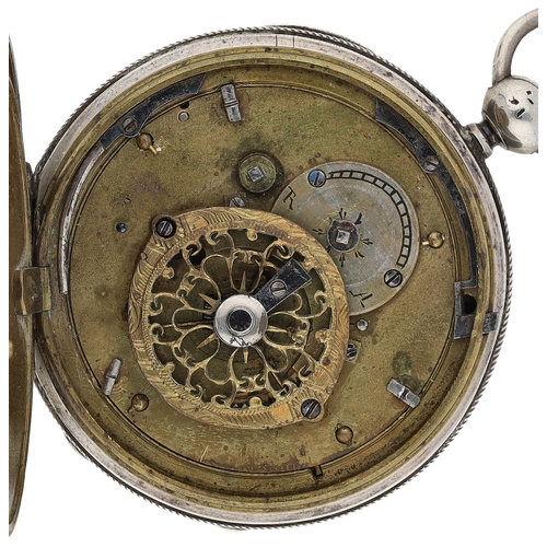 257 - L. Epine, A. Paris - French white metal verge pocket watch, unsigned movement with pierced balance b... 