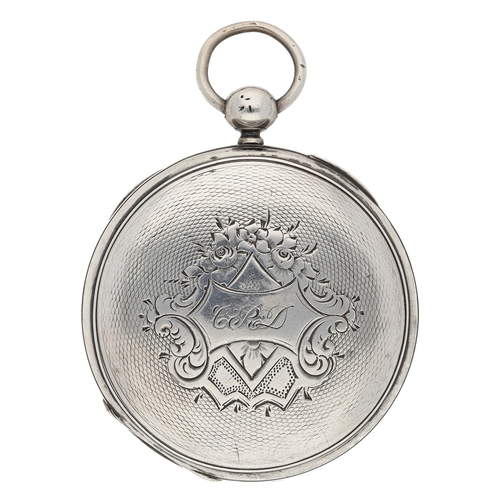257 - L. Epine, A. Paris - French white metal verge pocket watch, unsigned movement with pierced balance b... 