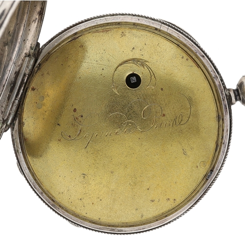 257 - L. Epine, A. Paris - French white metal verge pocket watch, unsigned movement with pierced balance b... 
