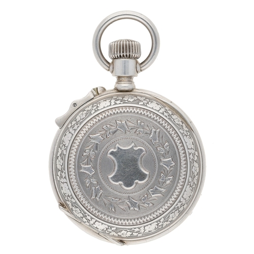 259 - Patent J.W - rare late 19th century silver quarter repeating lever pocket watch, the repeat function... 