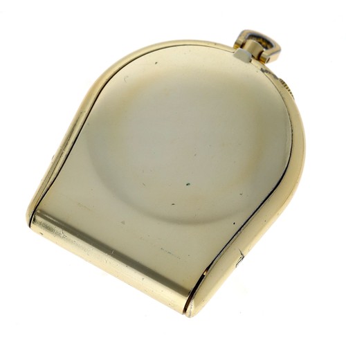 261 - Jaeger-LeCoultre Memovox gold plated travel alarm pendant watch, movement serial no. 13271xx, case n... 