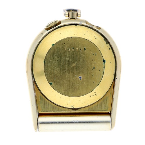 261 - Jaeger-LeCoultre Memovox gold plated travel alarm pendant watch, movement serial no. 13271xx, case n... 