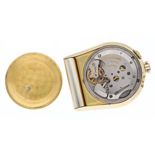 261 - Jaeger-LeCoultre Memovox gold plated travel alarm pendant watch, movement serial no. 13271xx, case n... 