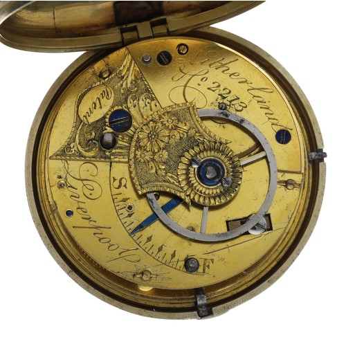 268 - Litherland, Liverpool - George III silver patent rack lever pair cased pocket watch, Chester 1802, s... 