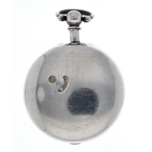 268 - Litherland, Liverpool - George III silver patent rack lever pair cased pocket watch, Chester 1802, s... 