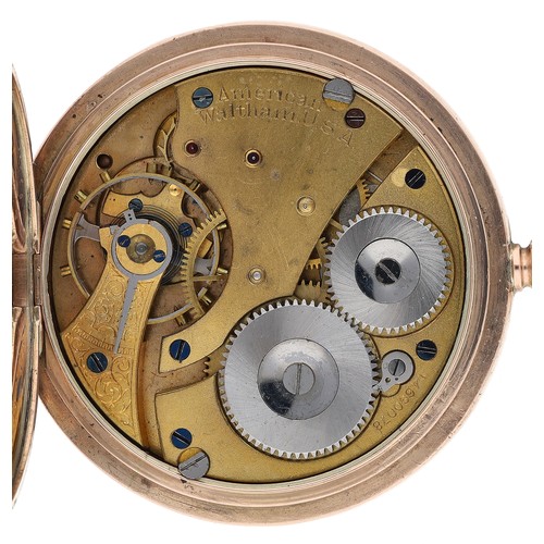 207 - American Waltham 9ct lever hunter pocket watch, serial no. 14690078, circa 1905, signed movement wit... 