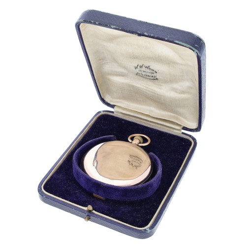 207 - American Waltham 9ct lever hunter pocket watch, serial no. 14690078, circa 1905, signed movement wit... 