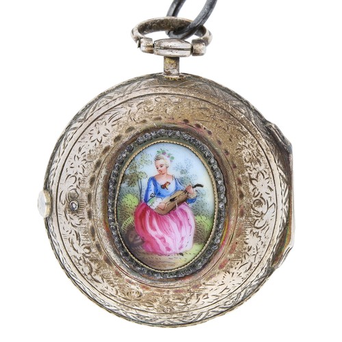234 - Theo'r Morrison, London - 18th century verge pair cased pocket watch with chatelain attachment, sign... 