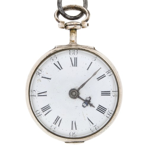 234 - Theo'r Morrison, London - 18th century verge pair cased pocket watch with chatelain attachment, sign... 