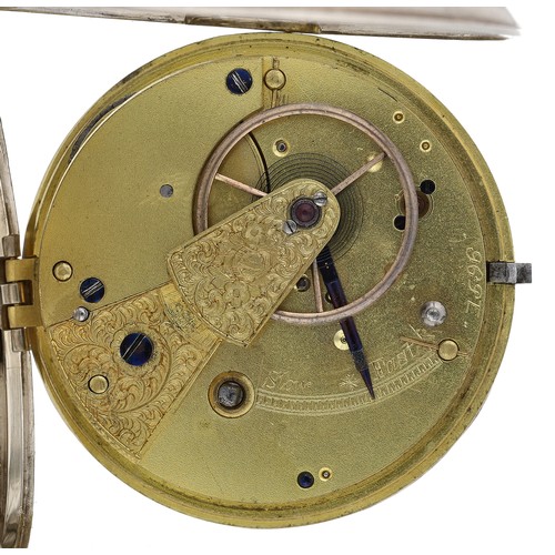 252 - Attractive Victorian silver fusee lever pocket watch, London 1872, unsigned movement, no. 1596, with... 