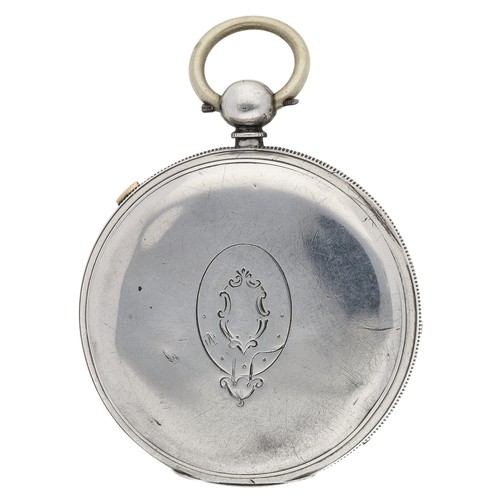 254 - Victorian silver 'Decimal Chronograph Registered' centre seconds fusee lever pocket watch, Chester 1... 